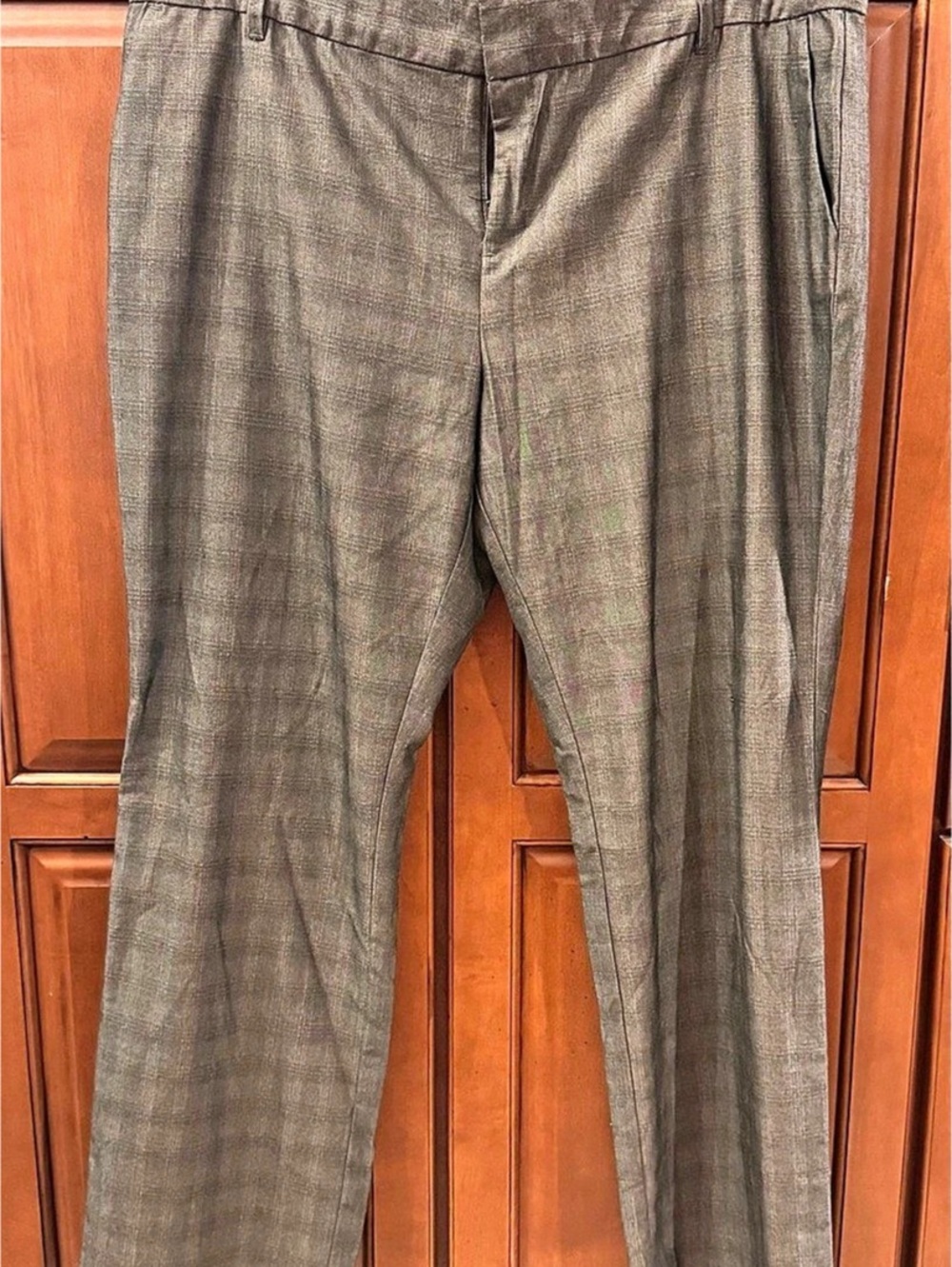 Old Navy Plaid Straight Leg Pants in Gray Waist 16